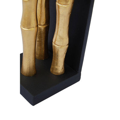 Orsina Gold Bamboo Effect Bookends | Set of 2 Modern Shelf Organizers