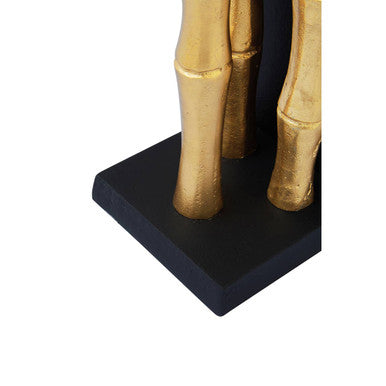 Orsina Gold Bamboo Effect Bookends | Set of 2 Modern Shelf Organizers