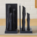 Orsina Hiba Black Bamboo Effect Bookends | Set of 2 Weighted Stands