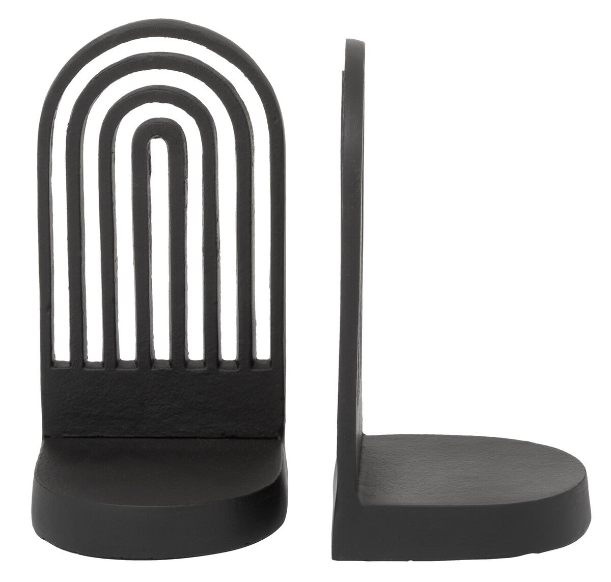 Orsina Rubi Arched Bookends | Set of 2 Sculptural Black Finish Decor