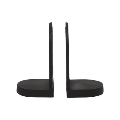 Orsina Rubi Arched Bookends | Set of 2 Sculptural Black Finish Decor