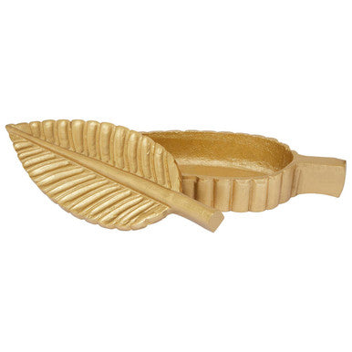 Orsina Prato Gold Plume Decorative Box – Sculptural Jewelry Storage
