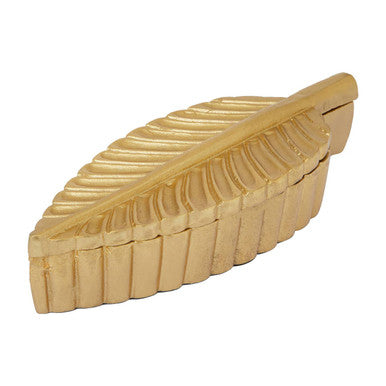Orsina Prato Gold Plume Decorative Box – Sculptural Jewelry Storage