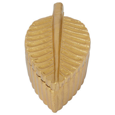 Orsina Prato Gold Plume Decorative Box – Sculptural Jewelry Storage