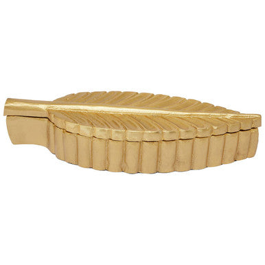 Orsina Prato Gold Plume Decorative Box – Sculptural Jewelry Storage