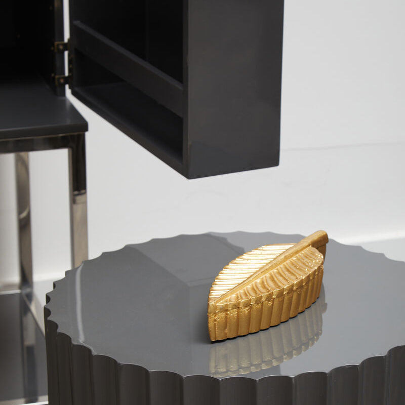 Orsina Prato Gold Plume Decorative Box – Sculptural Jewelry Storage
