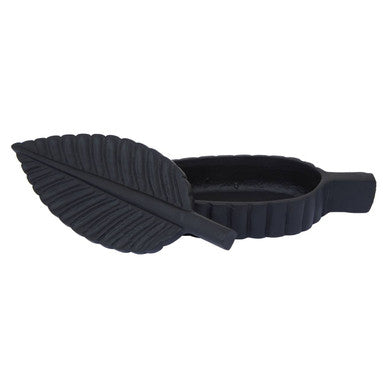 Orsina Prato Black Plume Box – Sculptural Feather Decorative Storage