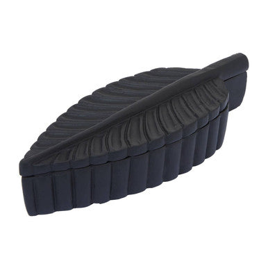 Orsina Prato Black Plume Box – Sculptural Feather Decorative Storage