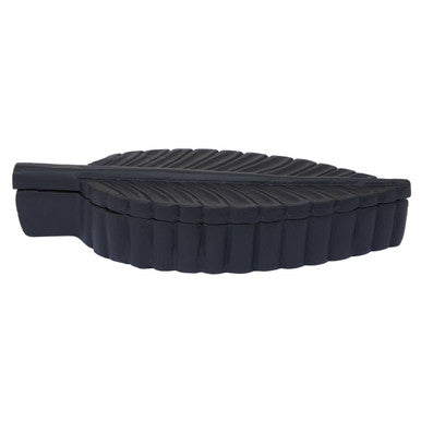 Orsina Prato Black Plume Box – Sculptural Feather Decorative Storage