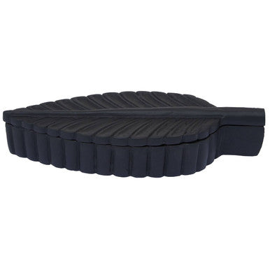 Orsina Prato Black Plume Box – Sculptural Feather Decorative Storage