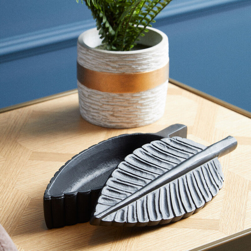 Orsina Prato Black Plume Box – Sculptural Feather Decorative Storage