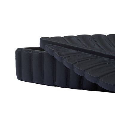 Orsina Prato Black Plume Box – Sculptural Feather Decorative Storage