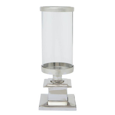 Orsina Ryley Silver Candle Holder – Glass Pillar Candle Centerpiece