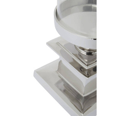 Orsina Ryley Silver Candle Holder – Glass Pillar Candle Centerpiece