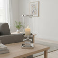 Orsina Ryley Silver Candle Holder – Glass Pillar Candle Centerpiece