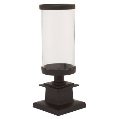 Orsina Ryley Black Candle Holder – Modern Glass Pillar Centerpiece