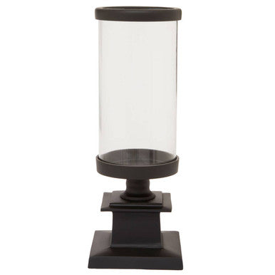Orsina Ryley Black Candle Holder – Modern Glass Pillar Centerpiece