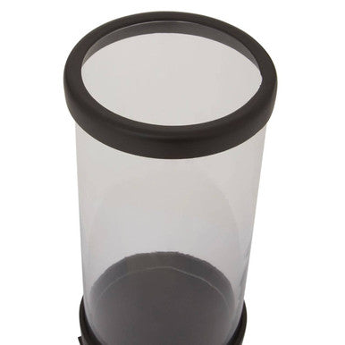 Orsina Ryley Black Candle Holder – Modern Glass Pillar Centerpiece