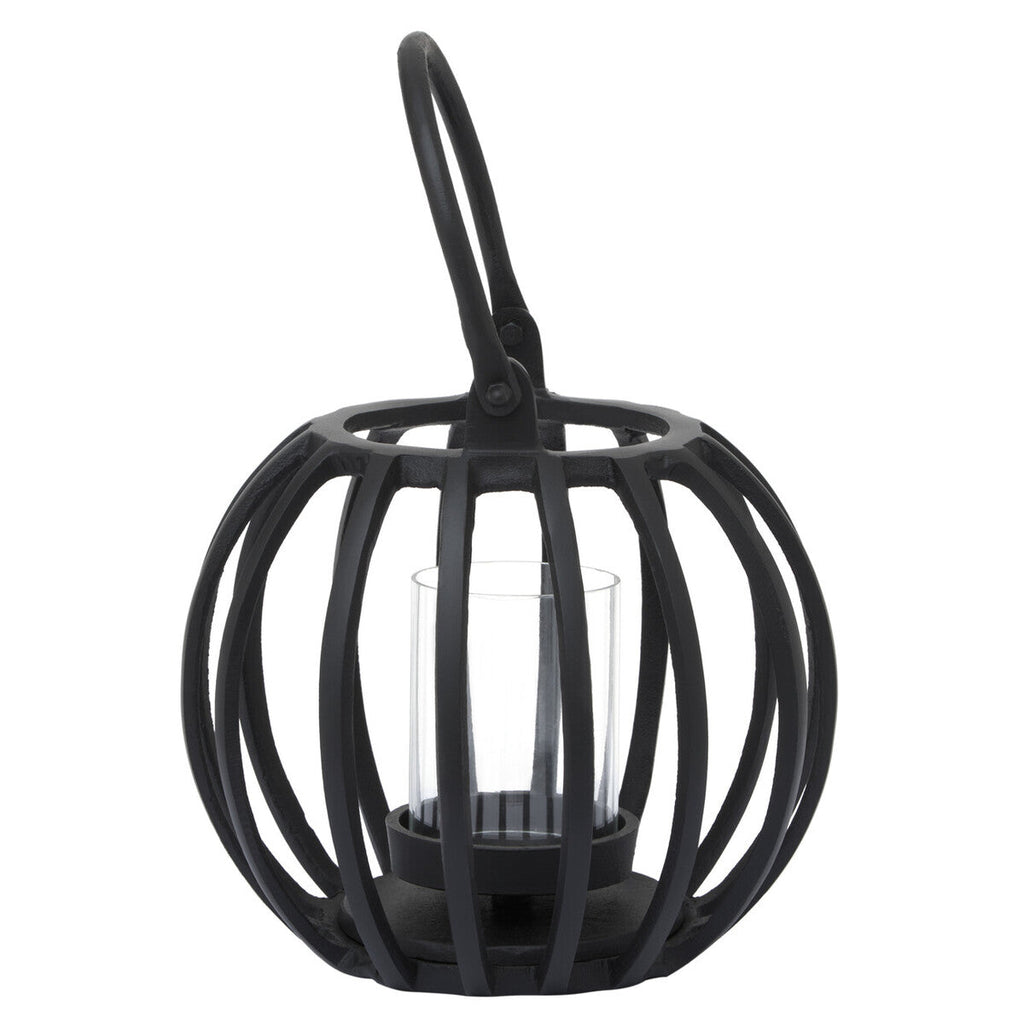 Orsina Aura Small Matte Black Metal Lantern – Modern Minimalist Decor