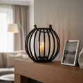 Orsina Aura Large Matte Black Lantern – Hand-Cast Floor Candle Holder