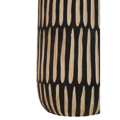 Orsina Arlo Large Wooden Vase – Natural and Black Engraved Decor