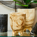 Orsina Arlo Small Natural Wooden Planter – Handcrafted Footed Pot