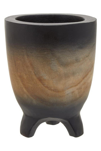 Orsina Arlo Small Wooden Planter – Black Ombre Hand-Finished Pot