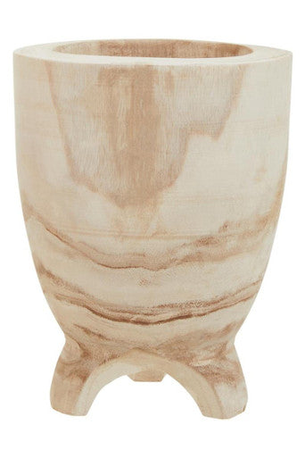 Orsina Arlo Large Wooden Planter – Handcrafted Footed Natural Wood