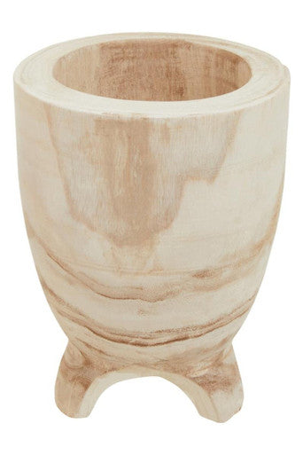Orsina Arlo Large Wooden Planter – Handcrafted Footed Natural Wood