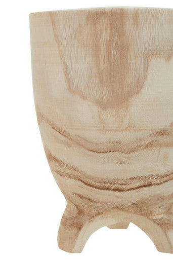 Orsina Arlo Large Wooden Planter – Handcrafted Footed Natural Wood