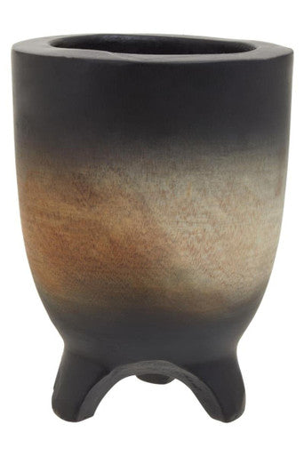 Orsina Arlo Large Wooden Ombre Planter – Handmade Black & Natural