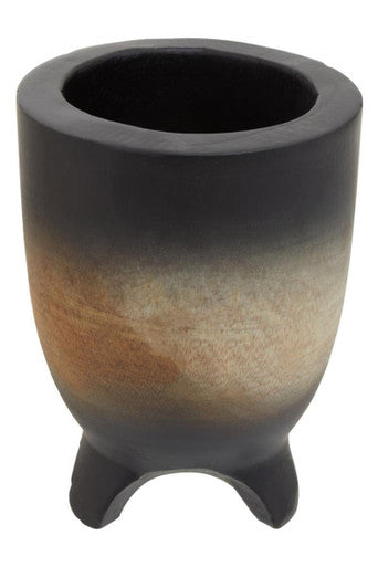 Orsina Arlo Large Wooden Ombre Planter – Handmade Black & Natural
