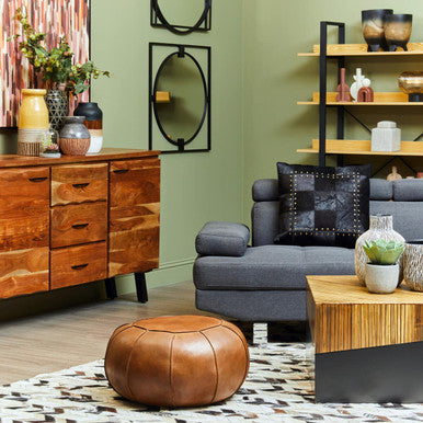 Orsina Arlo Large Wooden Ombre Planter – Handmade Black & Natural