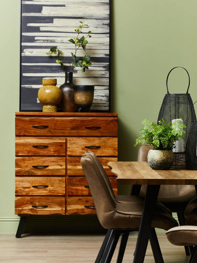Orsina Arlo Large Wooden Ombre Planter – Handmade Black & Natural