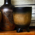 Orsina Arlo Large Wooden Ombre Planter – Handmade Black & Natural