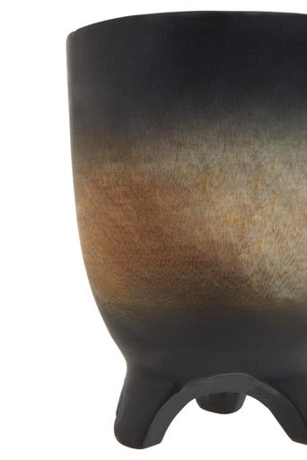 Orsina Arlo Large Wooden Ombre Planter – Handmade Black & Natural