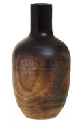 Orsina Arlo Large Wooden Ombre Vase – Black and Natural Hand-Finished