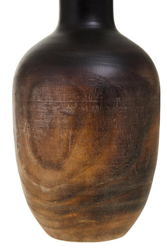 Orsina Arlo Large Wooden Ombre Vase – Black and Natural Hand-Finished