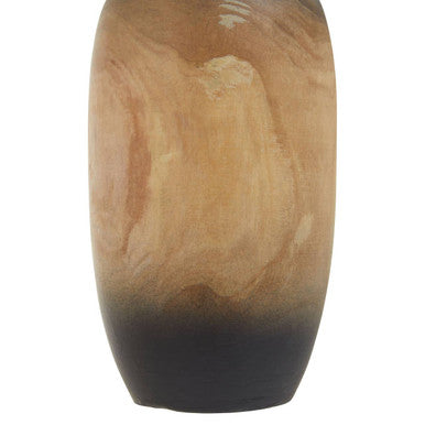 Orsina Arlo Small Wooden Ombre Vase – Hand-Finished Black and Natural