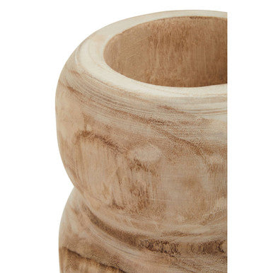 Orsina Arlo Natural Wooden Vase – Handcrafted Solid Wood Boho Decor
