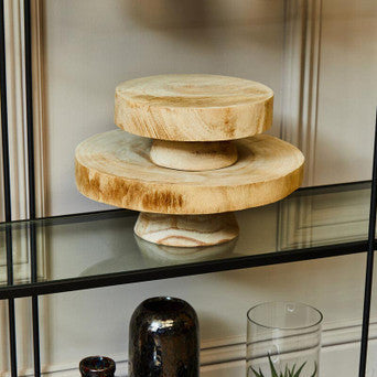 Orsina Arlo Small Wooden Riser – Round Natural Pedestal Display Stand