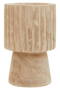 Orsina Arlo Engraved Wooden Vase – Hand-Carved Paulownia Decor