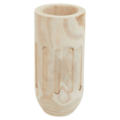 Orsina Arlo Natural Engraved Paulownia Wood Vase – Handcrafted Decor