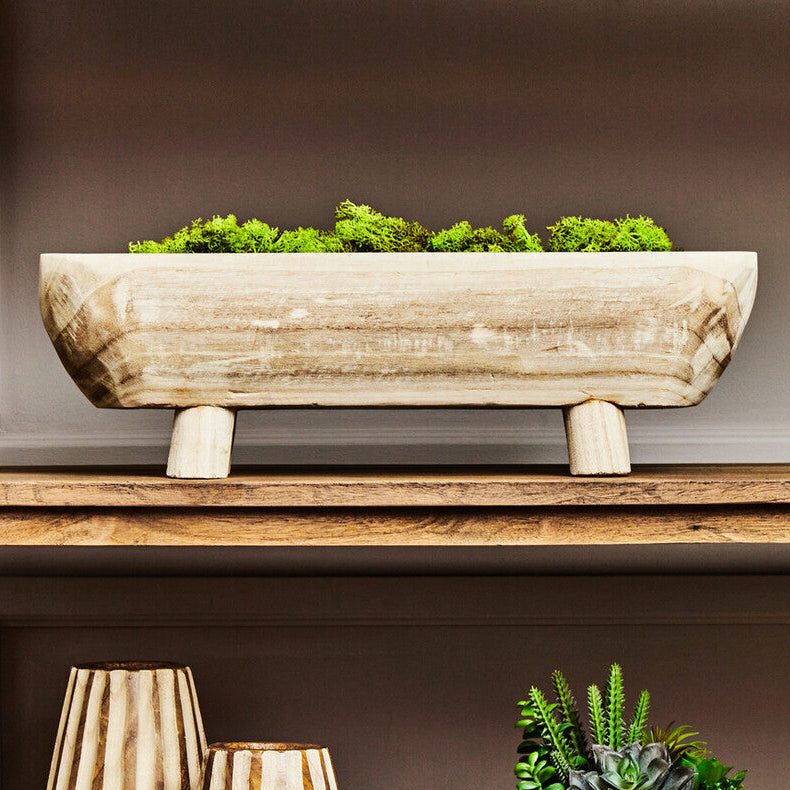 Orsina Arlo Natural Oval Wooden Dough Bowl – Artisan Table Centerpiece