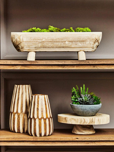 Orsina Arlo Natural Oval Wooden Dough Bowl – Artisan Table Centerpiece