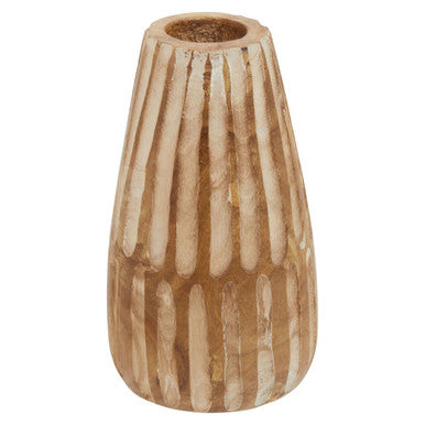 Orsina Arlo Large Wooden Engraved Vase – Handcarved Tall Decor