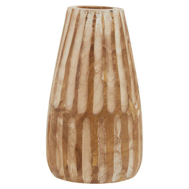Orsina Arlo Large Wooden Engraved Vase – Handcarved Tall Decor
