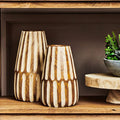 Orsina Arlo Small Wooden Vase – Handcarved Brown and Natural Decor