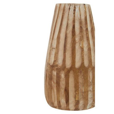 Orsina Arlo Large Wooden Engraved Vase – Handcarved Tall Decor