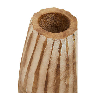 Orsina Arlo Large Wooden Engraved Vase – Handcarved Tall Decor